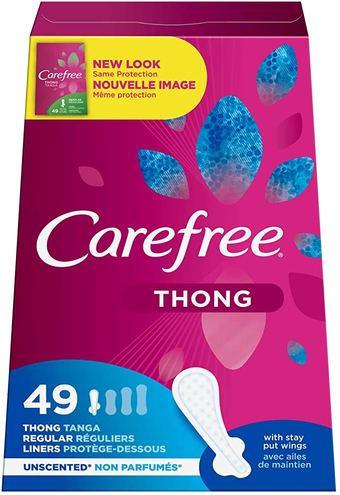 Carefree Thong Pantiliners-Unscented-49 ct (Pack of 3)