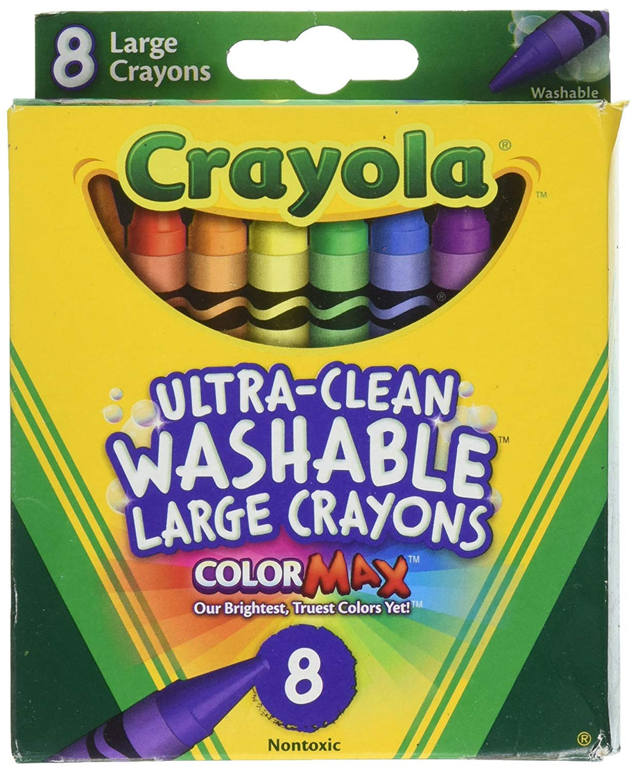 Crayola Washable Crayons, Large, Pack of 8 Colors – Preferred